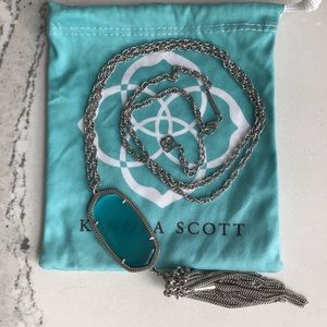 KENDRA SCOTT Rayne Tassel Necklace in Light Blue